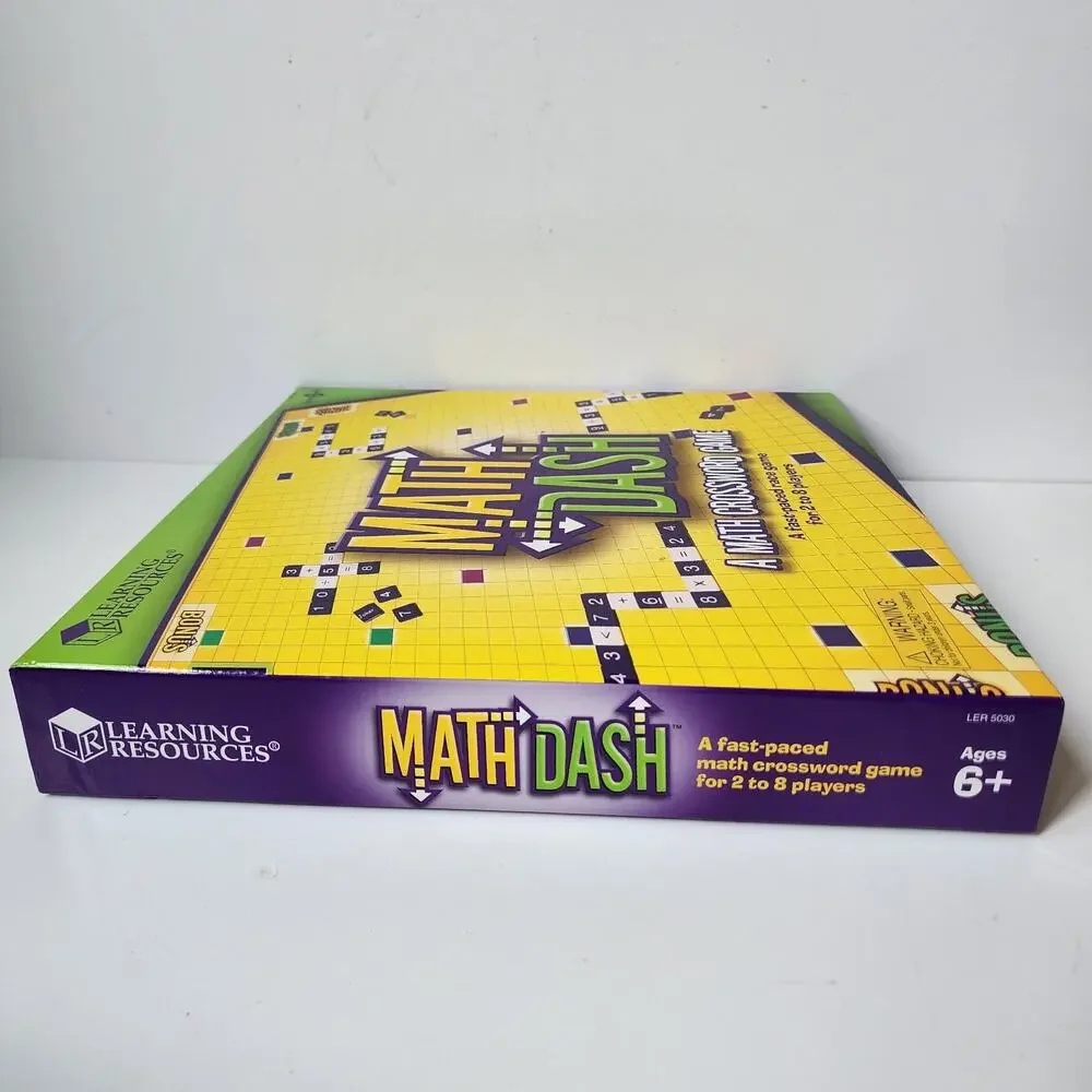 Math Dash Board Game Fast Math Crossword 2-8 Players LER 5030 Learning Resources